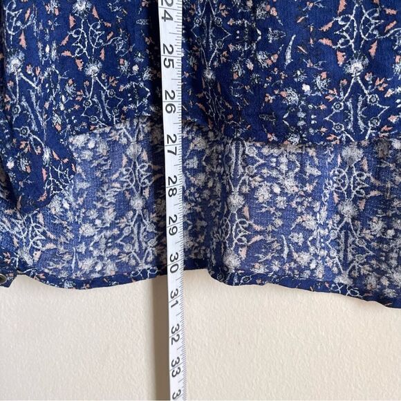 Lucky Brand Blue Boho Keyhole Self Tie Top Large - Picture 10 of 10